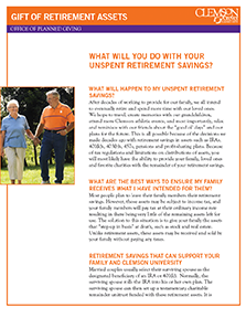 Planned giving one-pager: Gift of Retirement Assets