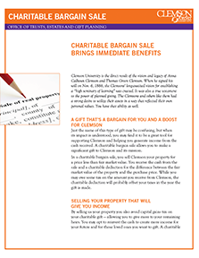 One-pager: Charitable Bargain Sale