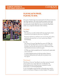 Tiger Band One Pager