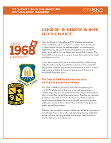 One-pager: Class of 1968 ROTC Scholarship Endowment