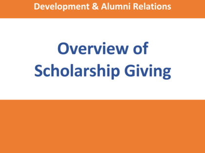 Overview of Scholarship Giving