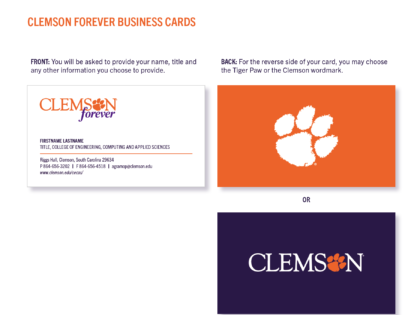 Clemson Forever Business Cards